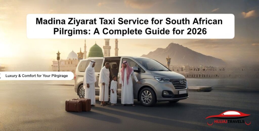 Book a reliable Madina Ziyarat taxi service for South African pilgrims. View 2026 prices for GMC, Staria, and Hiace. Private tours to Quba, Uhud, and more.