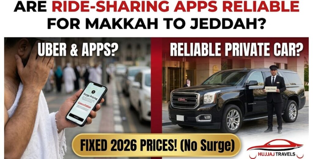 Are apps like Uber reliable for Makkah to Jeddah trips? Compare ride-sharing with fixed-rate private transport. View 2026 prices with Hujjaj Travels. Are apps like Uber reliable for Makkah to Jeddah trips? Compare ride-sharing with fixed-rate private transport. View 2026 prices with Hujjaj Travels. Are apps like Uber reliable for Makkah to Jeddah trips? Compare ride-sharing with fixed-rate private transport. View 2026 prices with Hujjaj Travels.