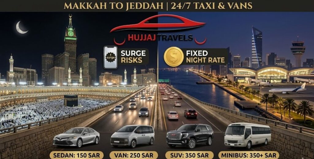 Planning a trip during peak hours? Get an accurate Makkah to Jeddah taxi fare estimate, learn about surge pricing, and see how to lock in fixed rates for 2026.